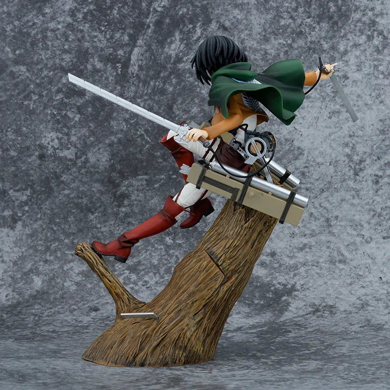24CM Attack On Titan Mikasa Ackerman Action Figure Anime Character Model Desktop Ornament Collectible Toys Statues Surprise Gift