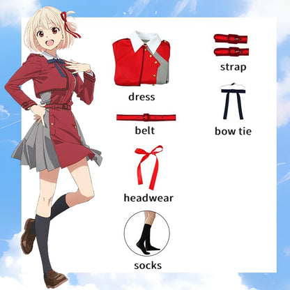 Lycoris Recoil Nishikigi Chisato Cosplay Inoue Takina Costumes