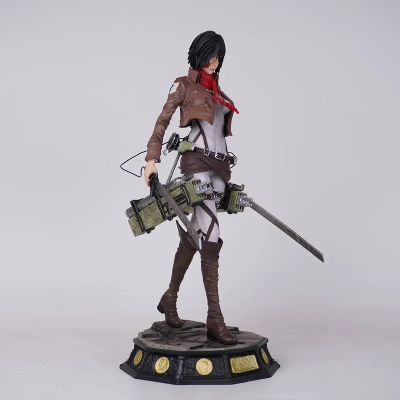 New 30cm Attack On Titan Mikasa Action Figure Collectible Statue Desktop Decoration Anime Model Trendy Toy Gift For Collectors
