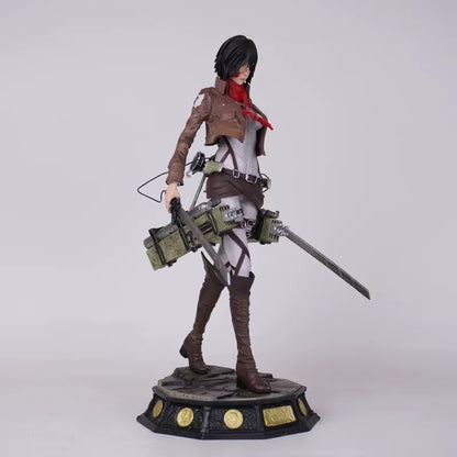 New 30cm Attack On Titan Mikasa Action Figure Collectible Statue Desktop Decoration Anime Model Trendy Toy Gift For Collectors