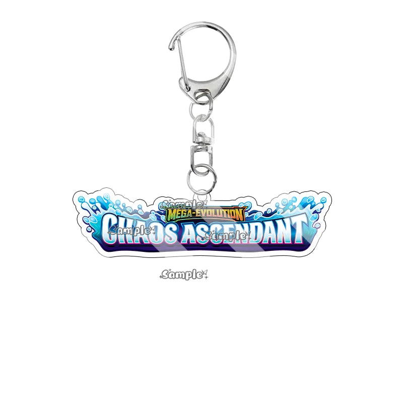 Anime French Version Mega Evolution TCG Logo Pocket Monsters 5cm Acrylic Keychain Creative Small Card Bag Pendant Decoration Toy