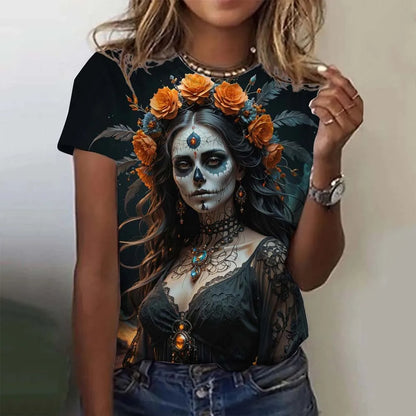 Day of the Dead Skull Oversized T-Shirt