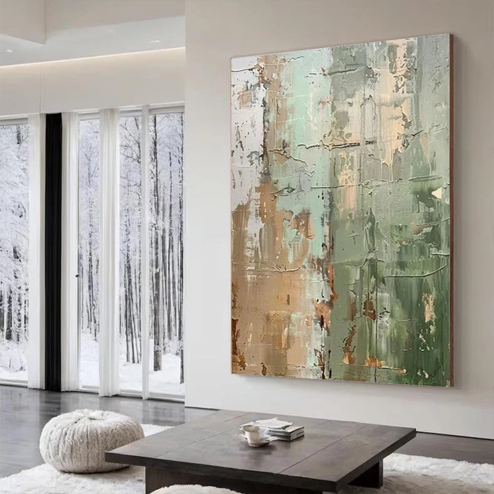 Large Picture Abstract Oil Painting on Canvas - Handmade Art Knife Drawing Wall Images for Home Living Room Decor Mural Artwork