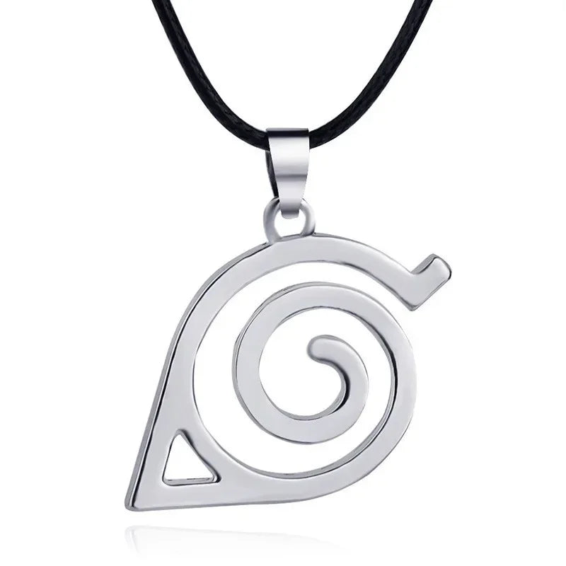 Hot Anime Konoha Necklace Akatsuki Red Cloud Pendant Uzumaki Anime Accessories Keychain Cosplay Akatsuki Itachi Cartoon Jewelry