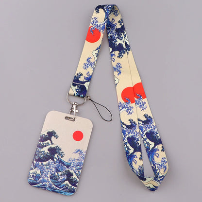 Japanese Waves Lanyard Strap