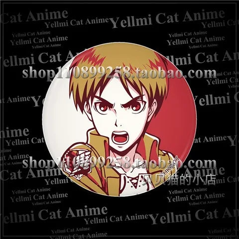 Attack on Titan Badge Levi Ackerman Mikasa Ackerman Erwin Smith Hange Zoe Ymir Goddess Pin Brooch Accessory Keychain Anime
