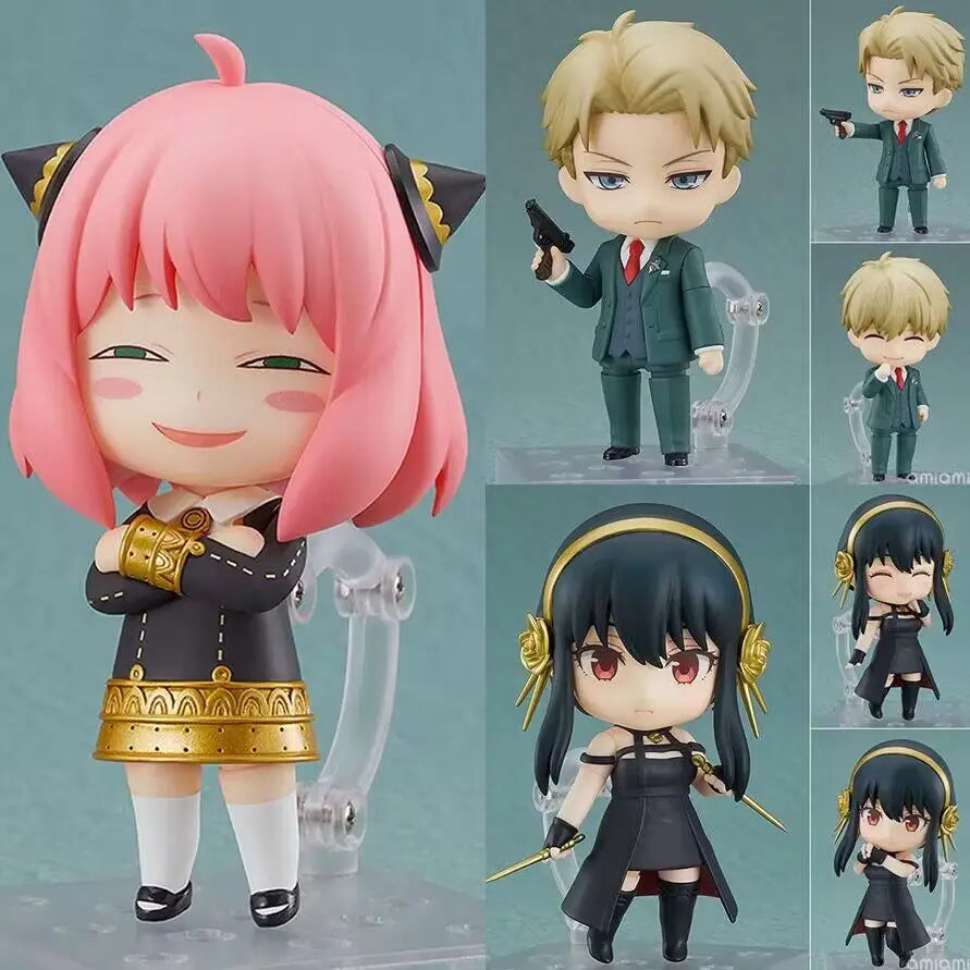 Spy X Family Anya Yor Loid Interchangeable Face Anime Action Figure Model Statue Pvc Collection Desktop Ornaments Pc Case Gift