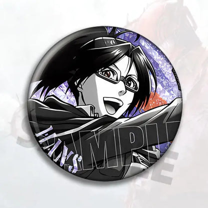 Attack on Titan Anime Badge Pin Set Levi Ackerman Eren Yeager Mikasa Ackerman Hange Zoe Sasha Braus Jean Kirstein Metal Brooch