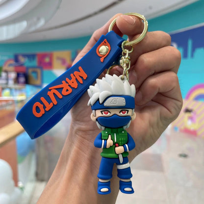 Naruto cartoon character key chain PVC 3D doll pendant Naruto Uzumaki Kakashi spot car key chain backpack jewelry pendant gift