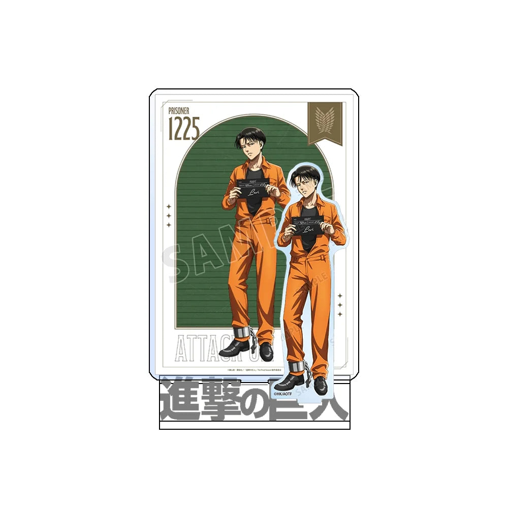 Attack on Titan Eren Levi 15cm Acrylic Stand Keychain Prison Uniform Group Tabletop Ornament Desk Room Decor Itabag Figure Gift