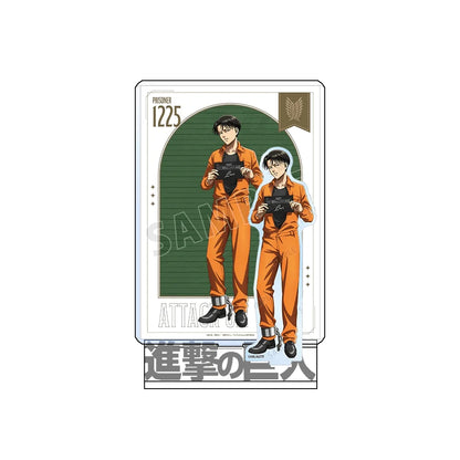 Attack on Titan Eren Levi 15cm Acrylic Stand Keychain Prison Uniform Group Tabletop Ornament Desk Room Decor Itabag Figure Gift