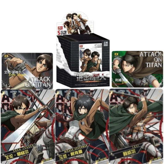Official Genuine Attack on Titan Free Series Card Anime Merchandise Mikasa Ackerman Eren Yeager Collection Toy Cards HolidayGift