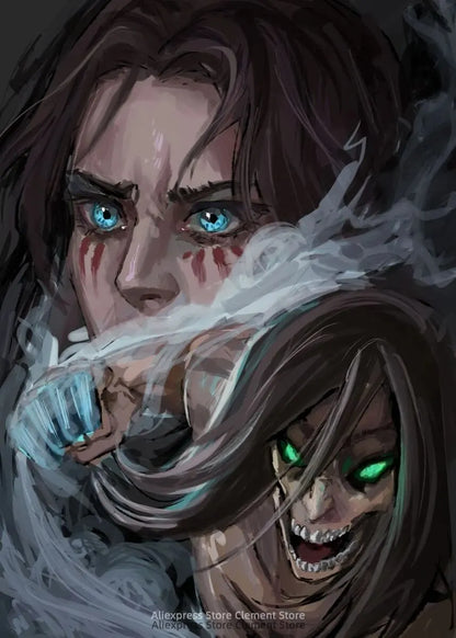 Shingeki no Kyojin Eren Yeager Attack on Titan Anime Poster  Canvas Prints  Wall Decor