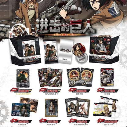Official Genuine Attack on Titan Free Series Card Anime Merchandise Mikasa Ackerman Eren Yeager Collection Toy Cards HolidayGift