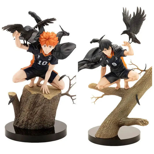 New Haikyuu Gk 20cm Hinata Shoyo Tobio Kageyama Crow Stump Statue Model Cool Desktop Decoration Figure Collector Anime Fanatic