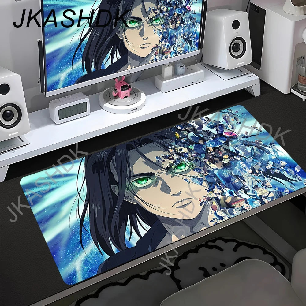 Attack on Titan Anime Large Lock Edge Mouse Pad Computer Mousepad XXL S Gaming Padmouse Gamer Laptop Keyboard Mouse Mats Carpet