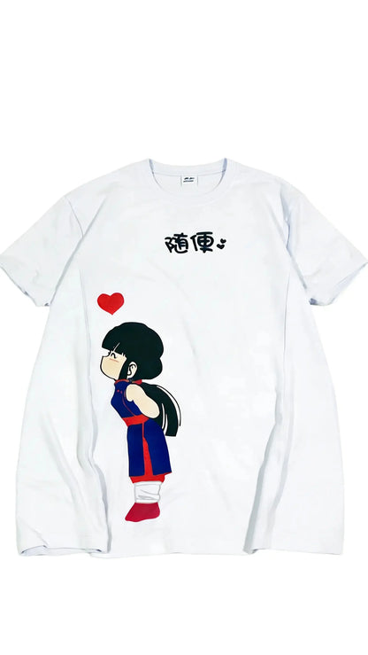 2026 Summer Dragon Ball Retro Anime T-Shirt Couple Outfit Goku Chi-Chi Casual Loose Sports Tee Funny Casual Design Y2K Style