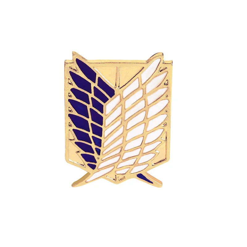 Japan Anime Cosplay Wings Lapel Brooches Pins Fashion Attack On Titan Blue Enamel Badge Broche Clothes Collar Brooch Jewelry