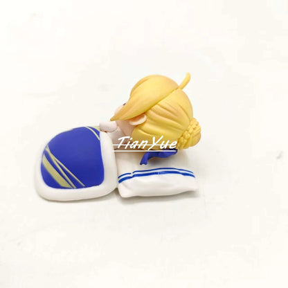 Anime Fate Grand Order Saber sleeping Cute Girl PVC Action Figure Model Doll Toys 9cm