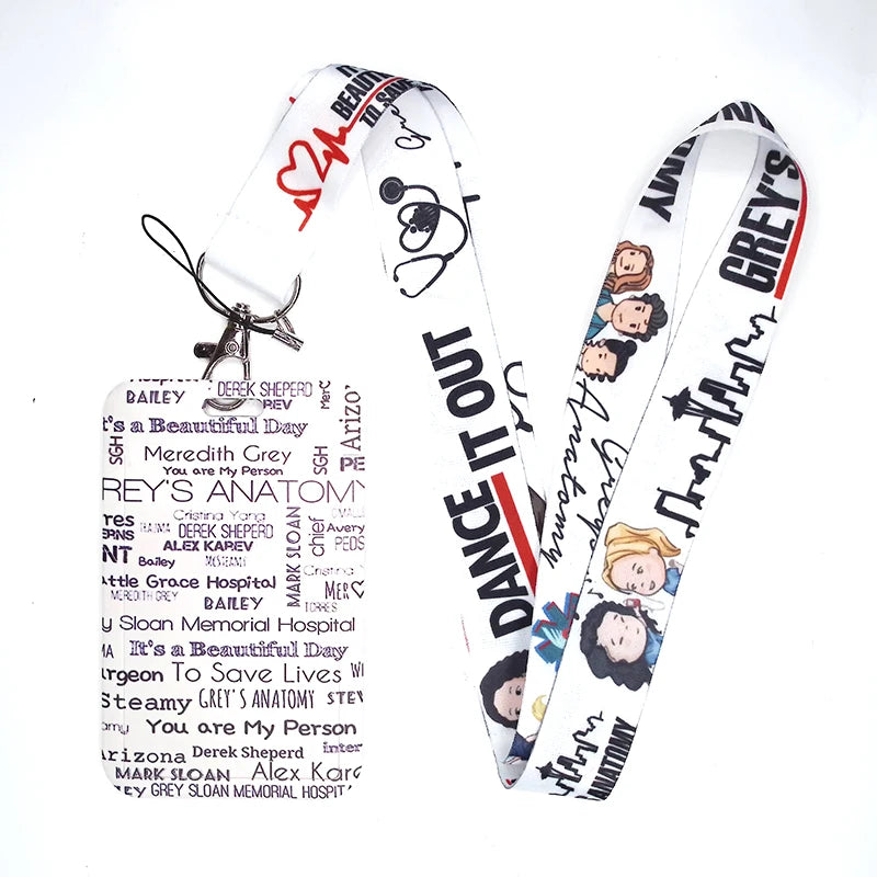 100 Styles Anatomy Credential Holder Keychains Neck Lanyard Pass Card Anime Credit Card Holder Keychain Straps Wholesale