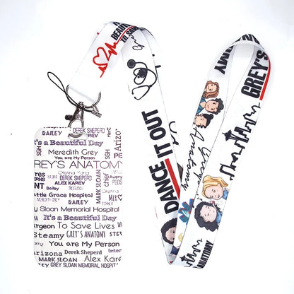 100 Styles Anatomy Credential Holder Keychains Neck Lanyard Pass Card Anime Credit Card Holder Keychain Straps Wholesale