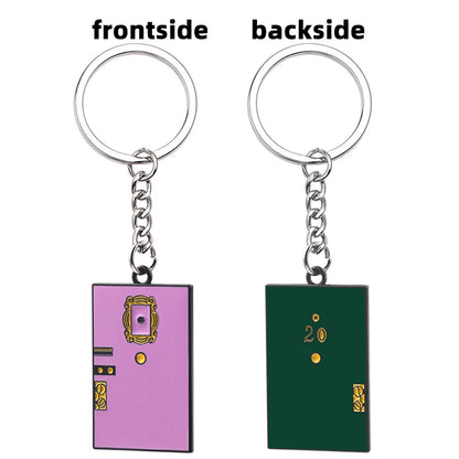 Voikukka Jewelry 2 Colors TV Show Friends Monica's Door Keychain Central Perk Coffee Time KeyChain For Women Men Car Keyring