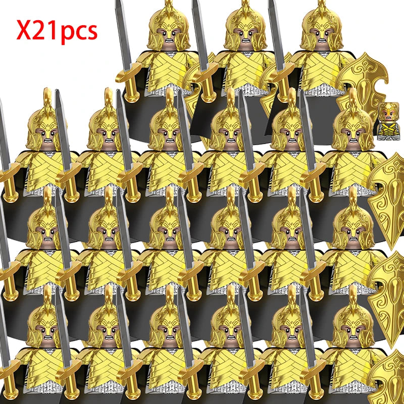 Lord Rings Elves Orcs Army Dwarf Rohan Mini Action Toy Figures Building Blocks Assembly Toys for Kids Birthday Gift