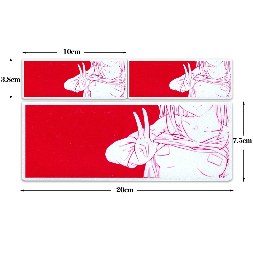 JDM Anime Girl Car Sticker Reflective Waterproof Vinyl Decals