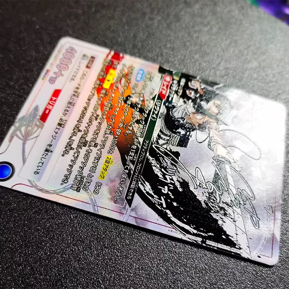 UA UNION ARENA Attack On Titan Levi Ackerman Anime Collection Card Bronzing Signature Card Textured Refractive Flash Child Gifts