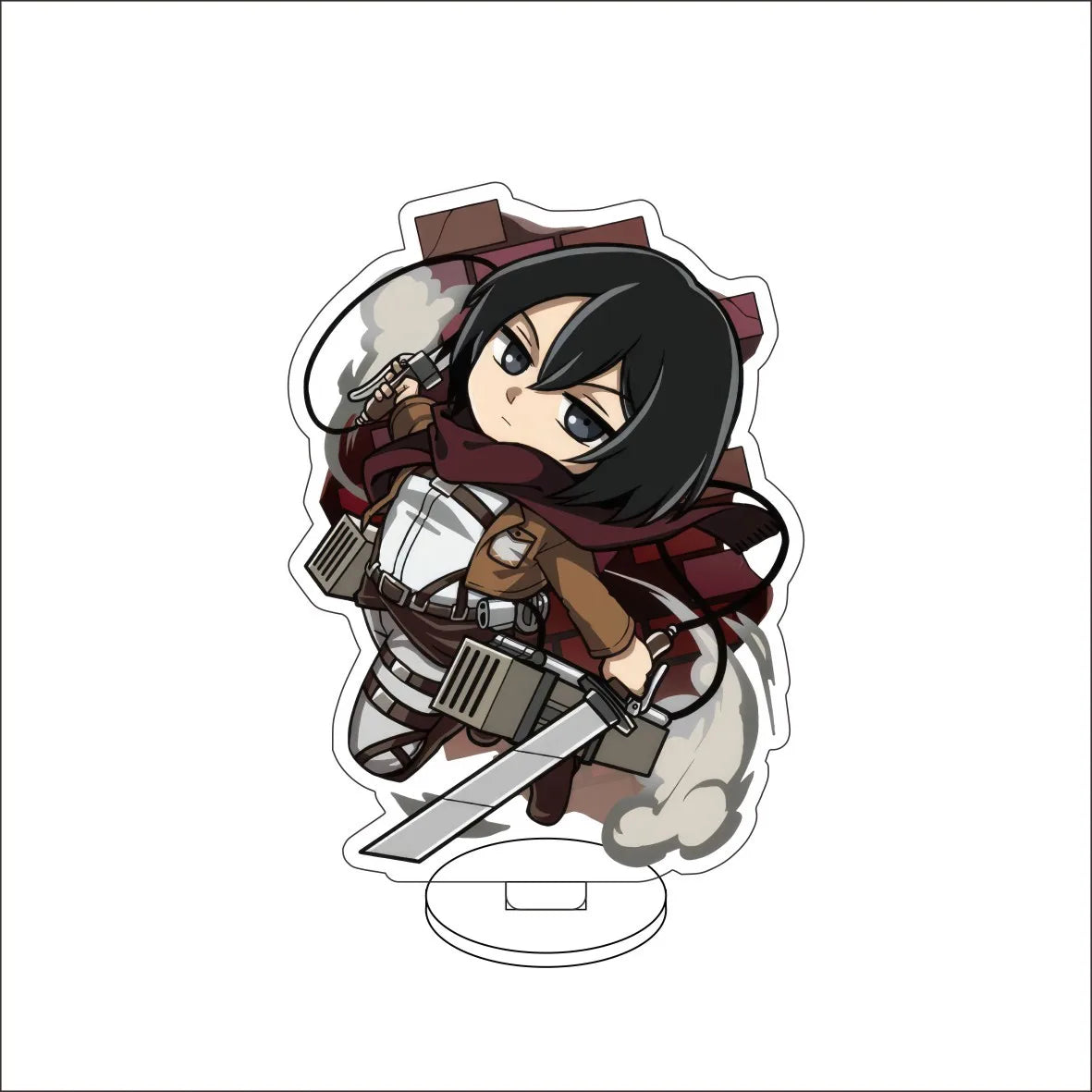 10CM Anime ‌Attack on Titan Cos Eren Jaeger Mikasa Ackerman Levi Ackerman Hanji Zoe Figure Acrylic Stand Cute Ornaments Gifts