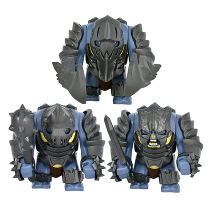 Medieval Army Olog-hai Orc Warrior LOTR a troll in armour Big Figure Building Blocks Figures Bricks Educational Military Toys