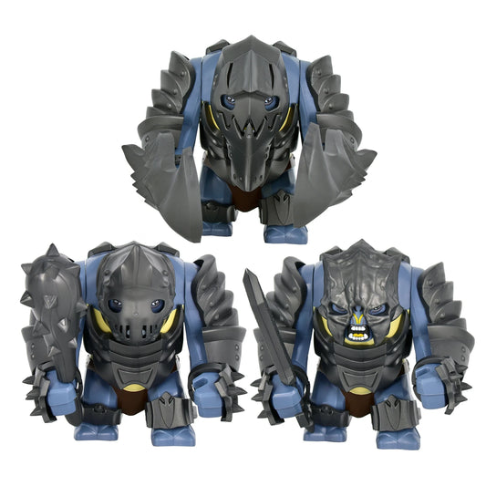 Medieval Army Olog-hai Orc Warrior LOTR a troll in armour Big Figure Building Blocks Figures Bricks Educational Military Toys