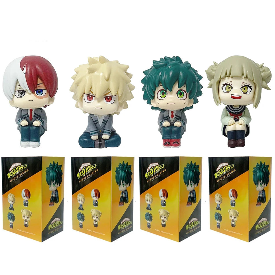 Q-version Anime Figure  Pvc Bakugou Katsuki Midoriya Izuku Todoroki Shoto Action Figures Anime Gift Collection Series Model Toy