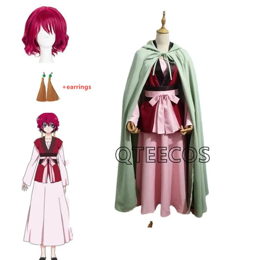 Akatsuki no Yona Princess Cosplay Costume With Cloak Women Halloween Anime Outfits