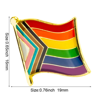 Progress Pride Heart Shaped Lapel Pin Flag badge Brooch Pins Badges