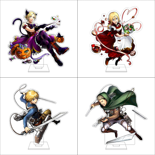 16CM Anime Attack on Titan Cosplay Acrylic Figure Stand Plate Jean Kirstein Hange Zoe Rivaille Ackerman Ornaments Gifts