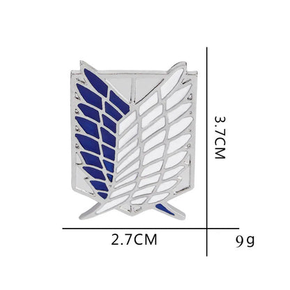 Japan Anime Cosplay Wings Lapel Brooches Pins Fashion Attack On Titan Blue Enamel Badge Broche Clothes Collar Brooch Jewelry