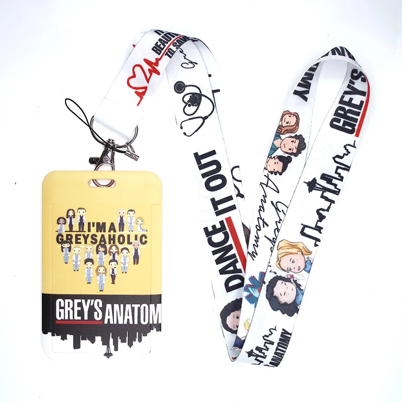 100 Styles Anatomy Credential Holder Keychains Neck Lanyard Pass Card Anime Credit Card Holder Keychain Straps Wholesale