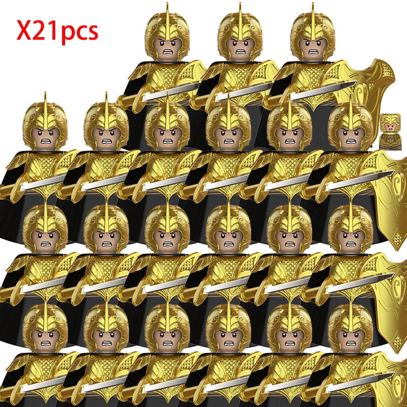 Lord Rings Elves Orcs Army Dwarf Rohan Mini Action Toy Figures Building Blocks Assembly Toys for Kids Birthday Gift