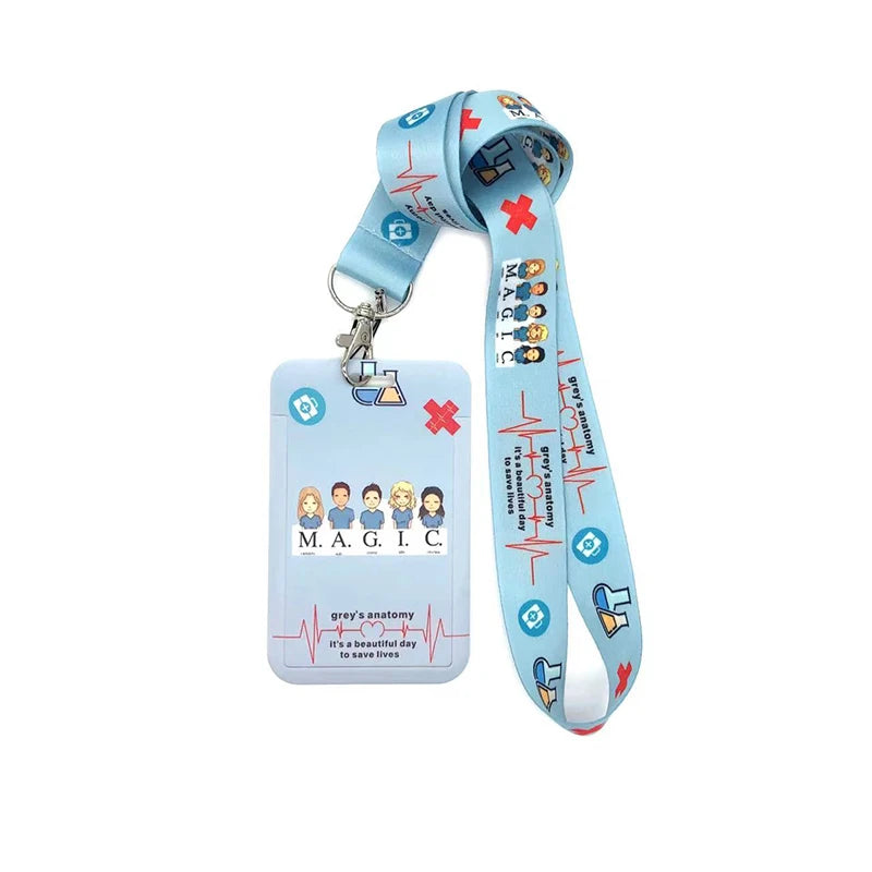 100 Styles Anatomy Credential Holder Keychains Neck Lanyard Pass Card Anime Credit Card Holder Keychain Straps Wholesale