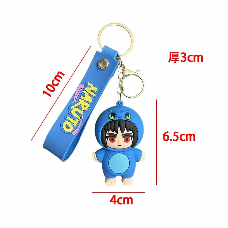 Q version of Naruto cartoon character key chain cartoon PVC doll pendant car key chain backpack jewelry fans collect gifts.