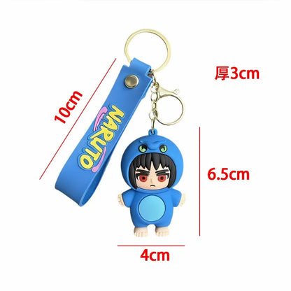 Q version of Naruto cartoon character key chain cartoon PVC doll pendant car key chain backpack jewelry fans collect gifts.