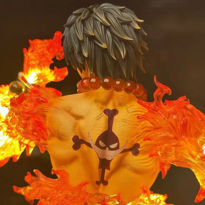 Anime One Piece Ace Figure Portgas D Ace Action Figurine PVC Glowing Statue Collectible Model Toys for Childern Christmas Gifts