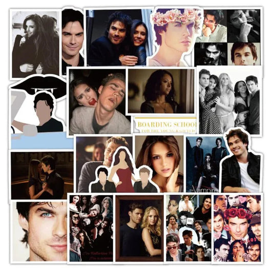 50PCS Horror Vampire Diaries American TV Series Graffiti Laptop Luggage Skateboard Guitar Waterproof Stickers