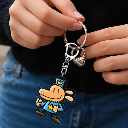 Dog Man Cat Keychain