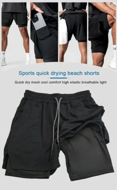2026 Summer Bandai One Piece Character Symbols Anime Double Layer Fake Two Piece Gym Workout Shorts Quick-dry Comfy Lightweight