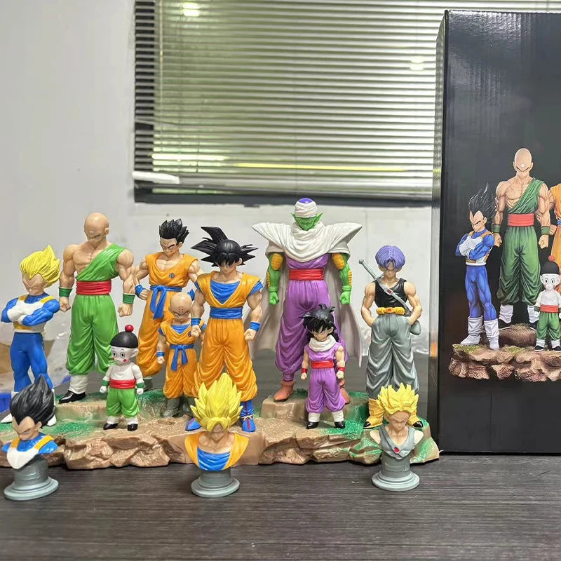 Anime Dragon Ball Kids Krillin Son Gohan Trunks Action Figures PVC Model Collection Desktop Decoration Toys Kids Birthday Gifts