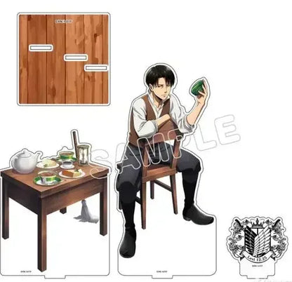 Attack On Titan Levi Rivaille Ackerman Anime Action Figure Doll Game Acrylic Stand Model Plate Cosplay Toy For Gift