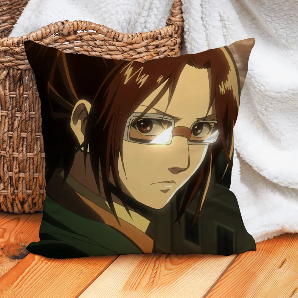 Attack on Titan Hange Zoe Pillow Case Home Decoration Cushion Cover Suitable For Office Sofa Bedroom Car