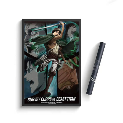 Anime Attack on Titan Poster Stickers Painting Self-Adhesive Wall Decals for Room Home HD Decor Gift